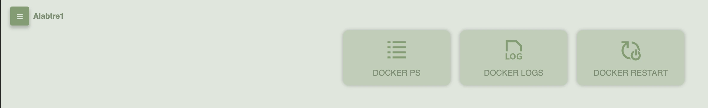 Page d accueil de OliveTin avec mes boutons préférés